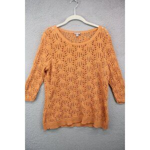 J.Jill Open Knit Sweater-Size Medium-Beachy-Open Knit-Sheer